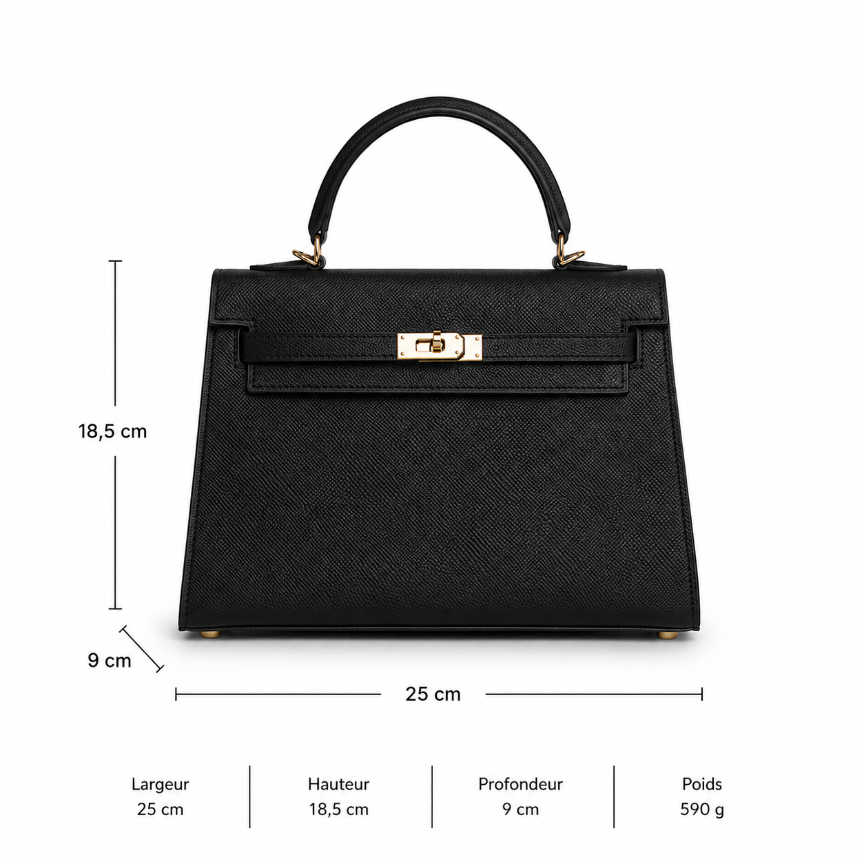 Maison Azraa Mini sac en cuir grainé – Noir