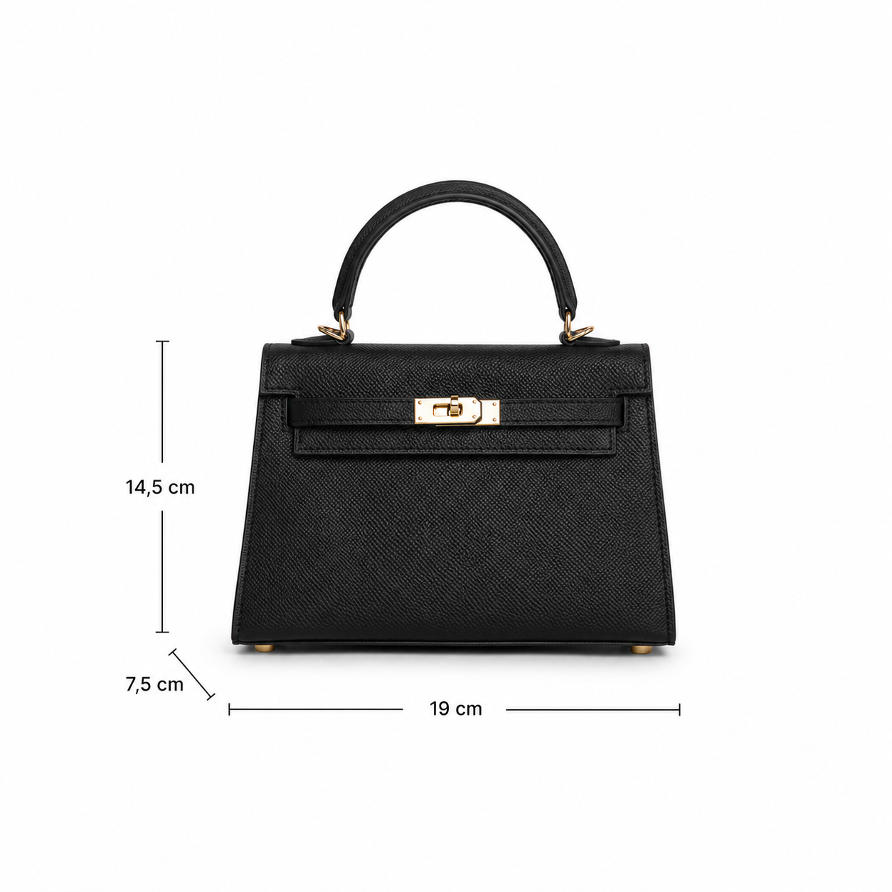 Maison Azraa Mini sac en cuir grainé – Noir