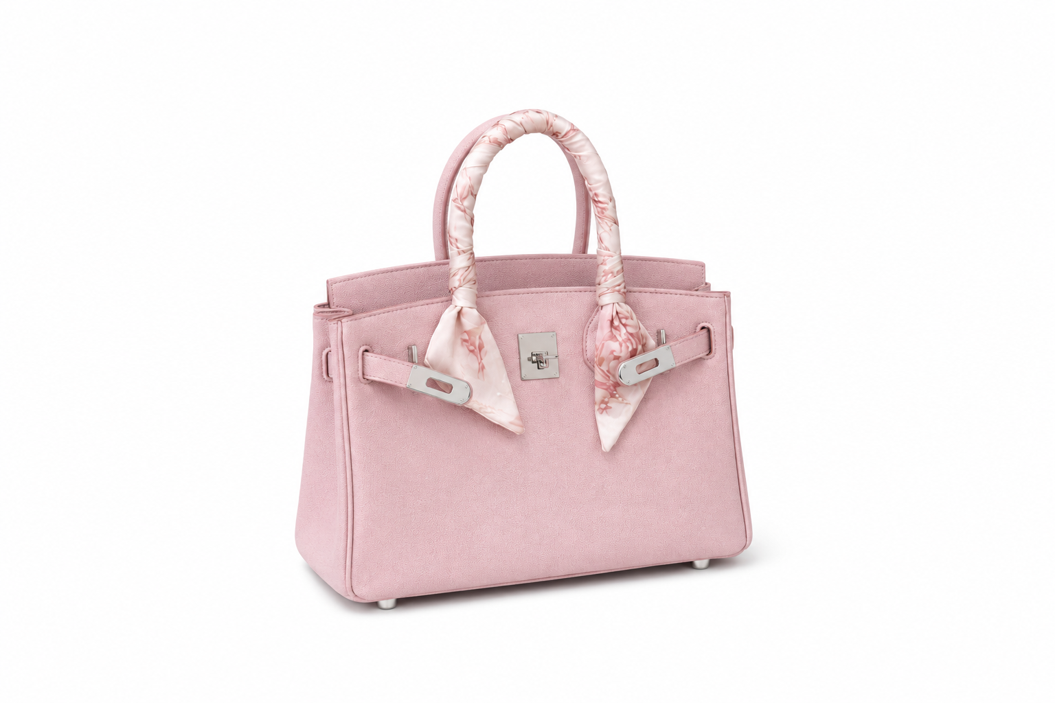 ELARA Sac à poignée supérieure avec foulard - Rose poudré
