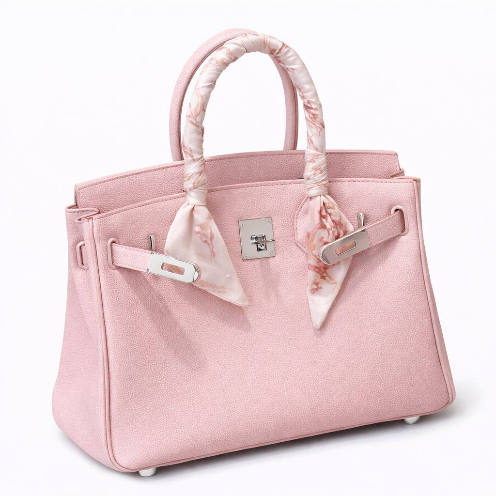 ELARA Sac à poignée supérieure avec foulard - Rose poudré