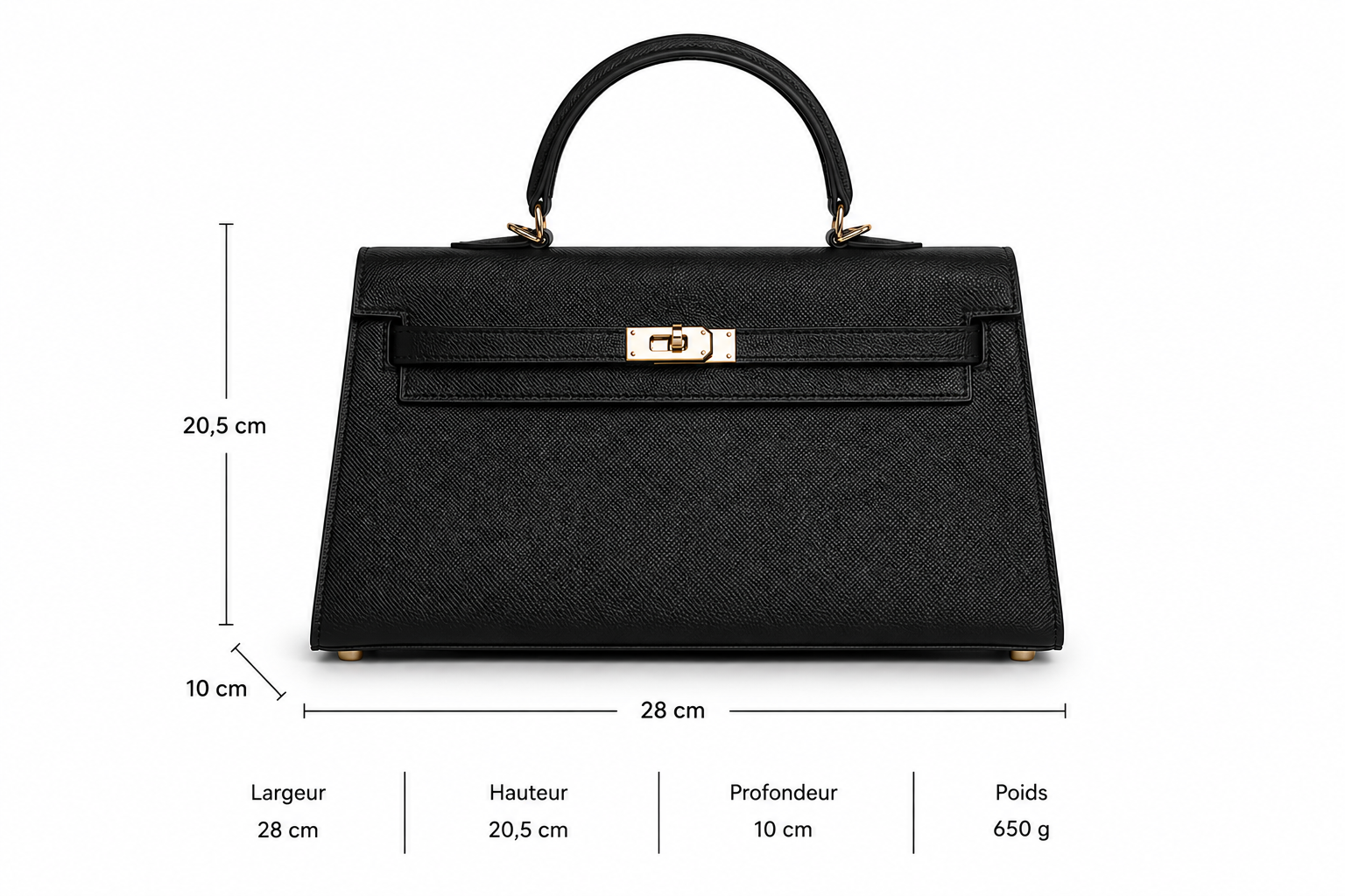 Maison Azraa Mini sac en cuir grainé – Noir