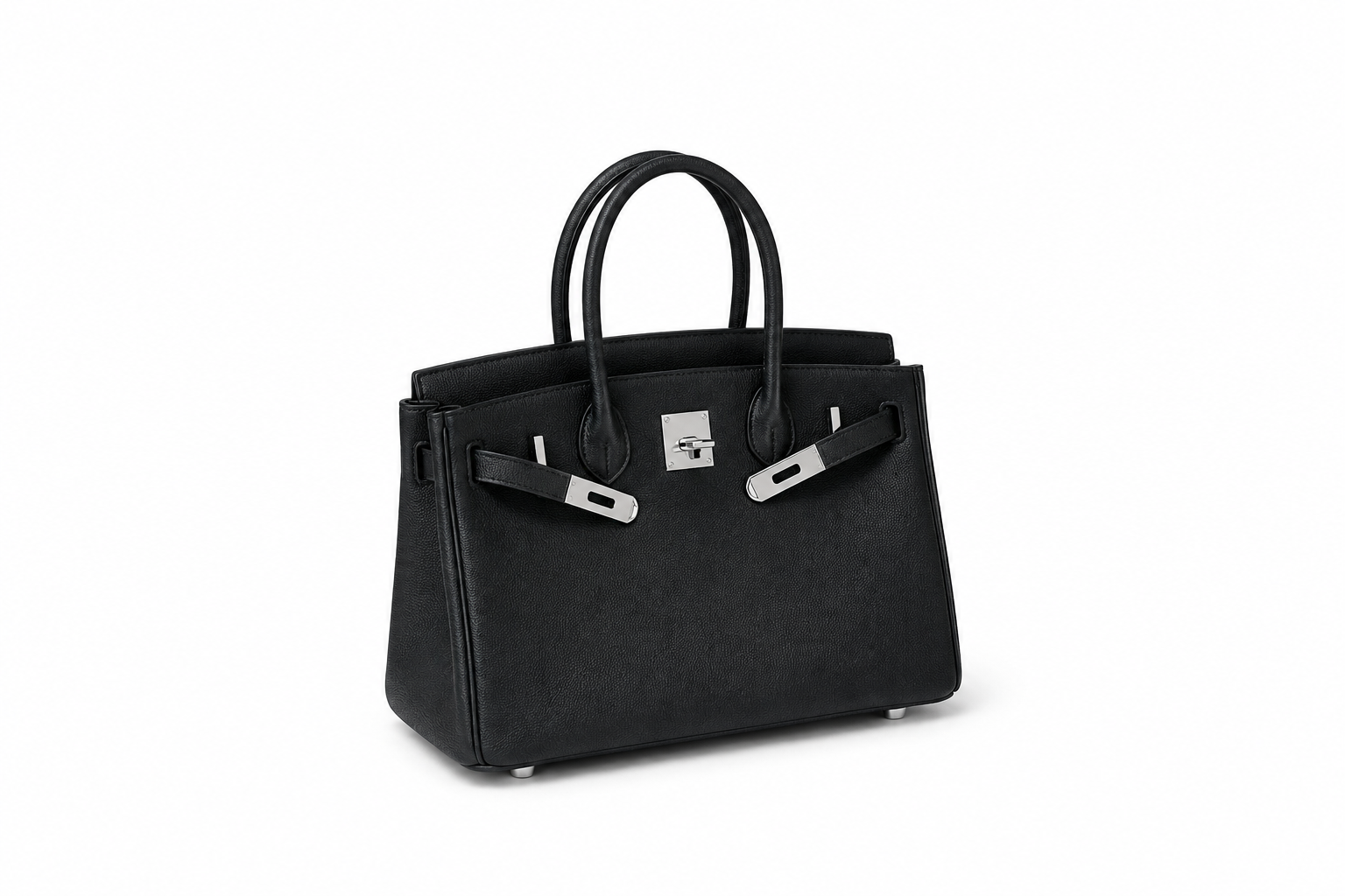 Elara Sac à poignée supérieure – Noir grainé