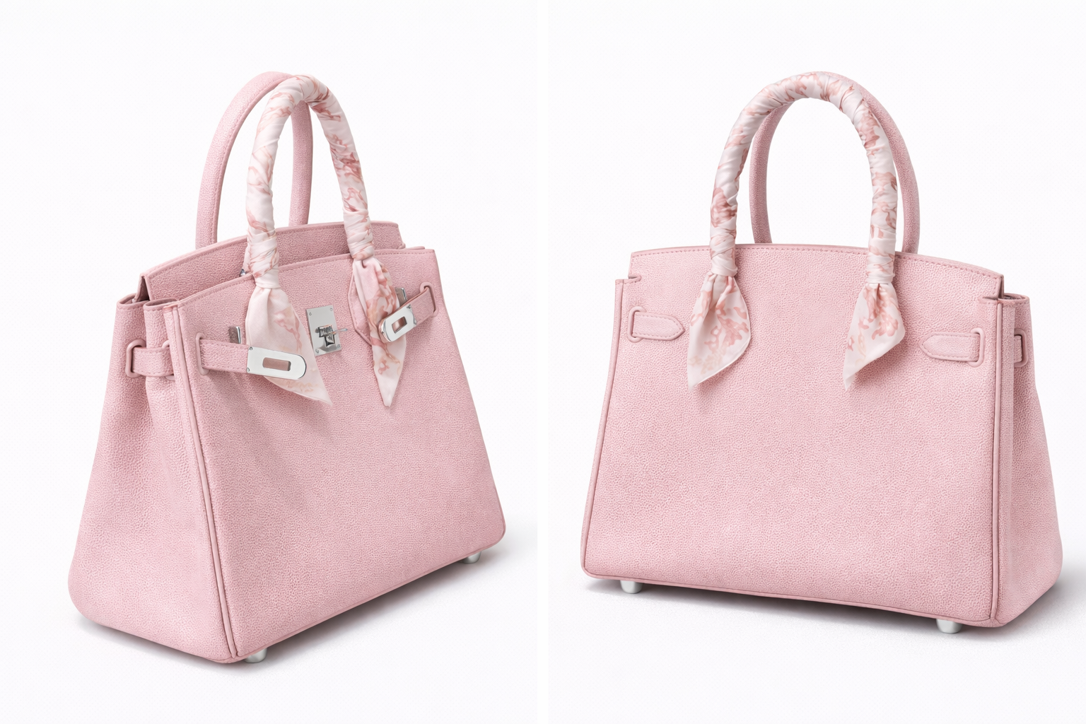 ELARA Sac à poignée supérieure avec foulard - Rose poudré