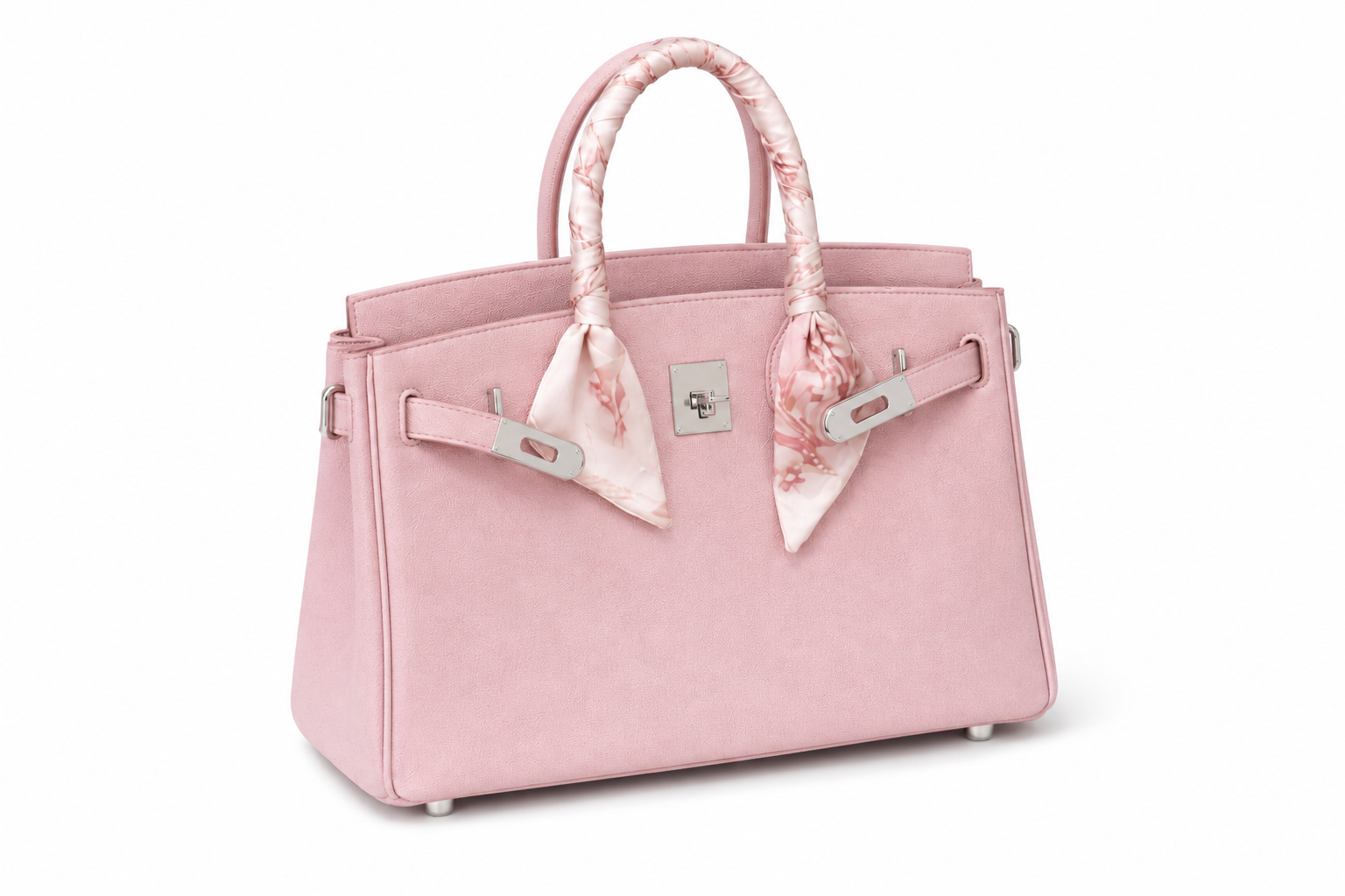 ELARA Sac à poignée supérieure avec foulard - Rose poudré