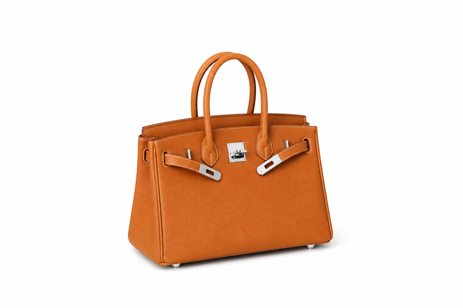 Elara Sac à poignée supérieure – Orange cuir