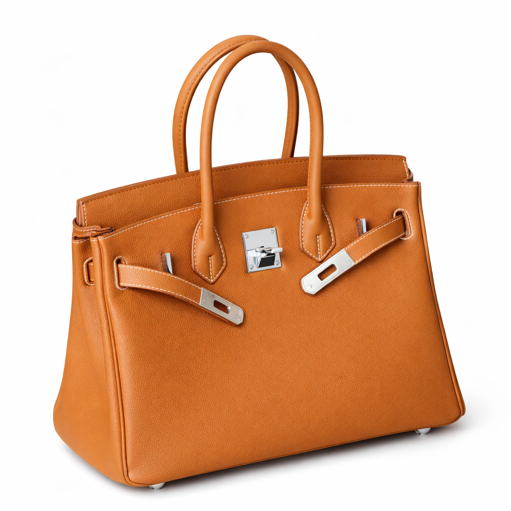 Elara Sac à poignée supérieure – Orange cuir