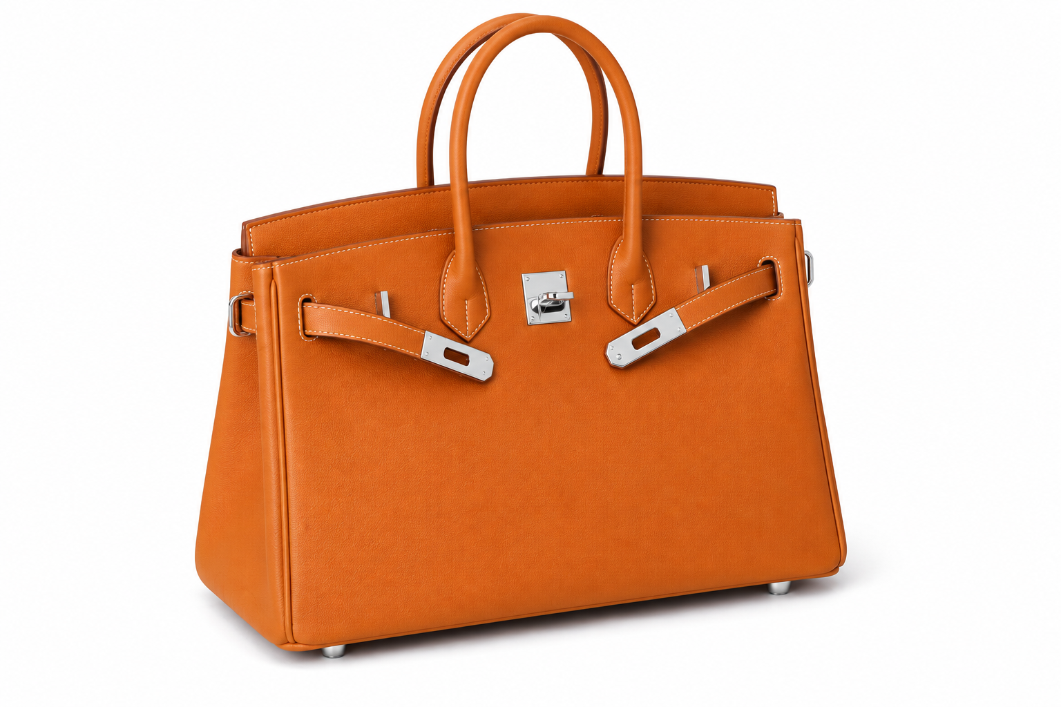 Elara Sac à poignée supérieure – Orange cuir