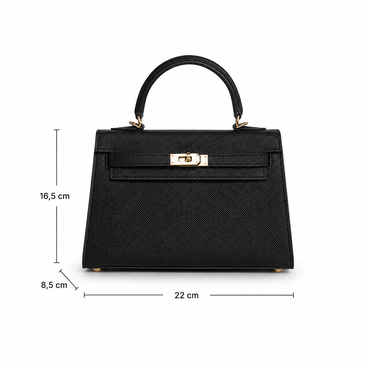 Maison Azraa Mini sac en cuir grainé – Noir