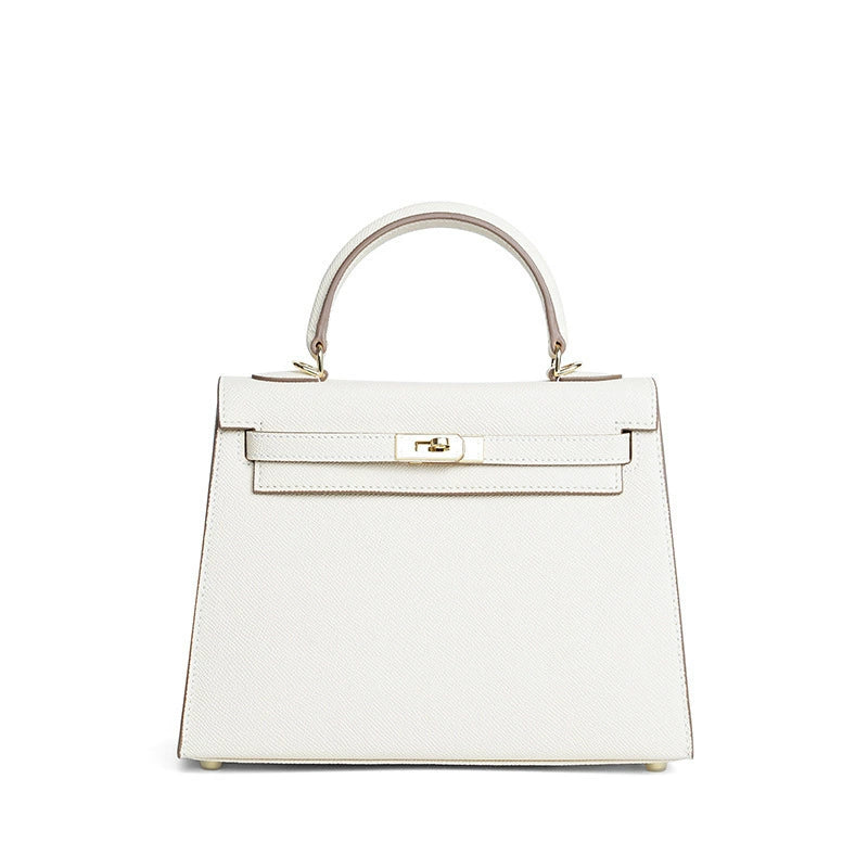 Maison Azraa Mini sac en cuir grainé – argent