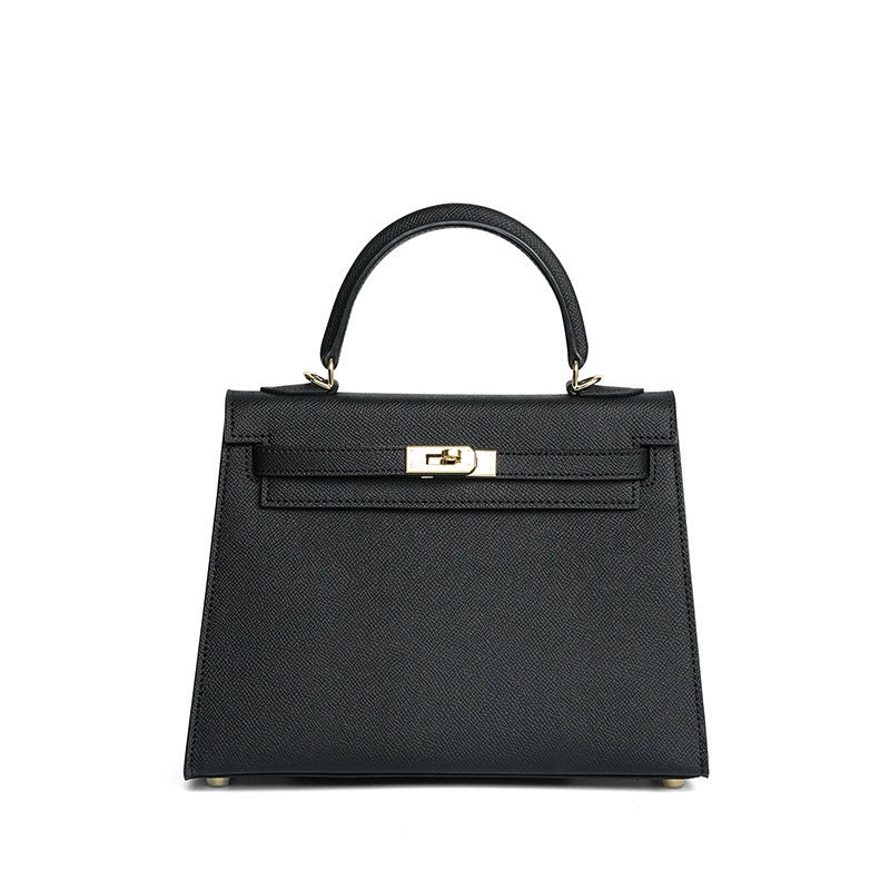 Maison Azraa Mini sac en cuir grainé – Noir