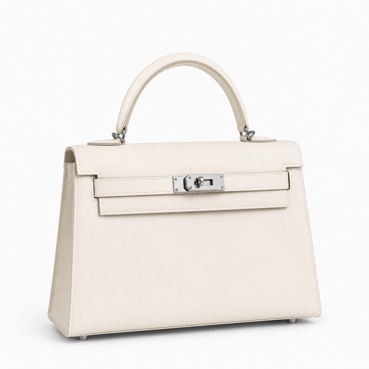 Maison Azraa Mini sac en cuir grainé – Blanc