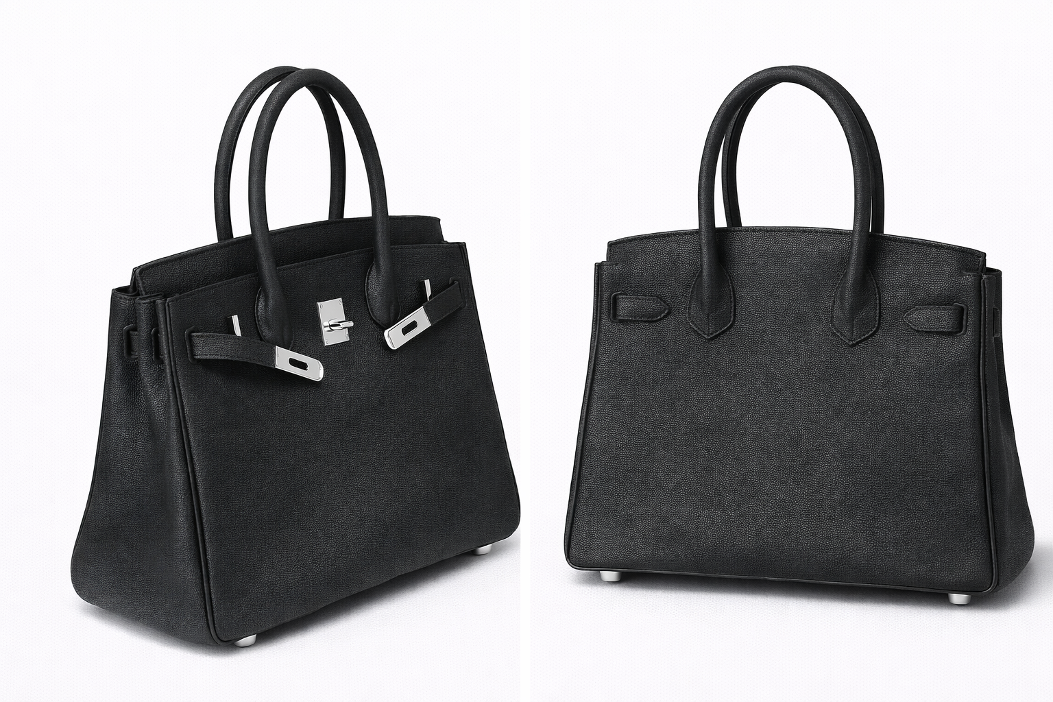 Maison Azraa Mini sac en cuir grainé – Noir