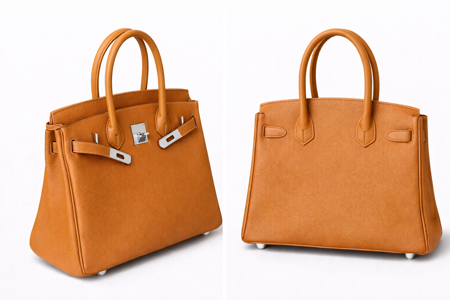 Elara Sac à poignée supérieure – Orange cuir