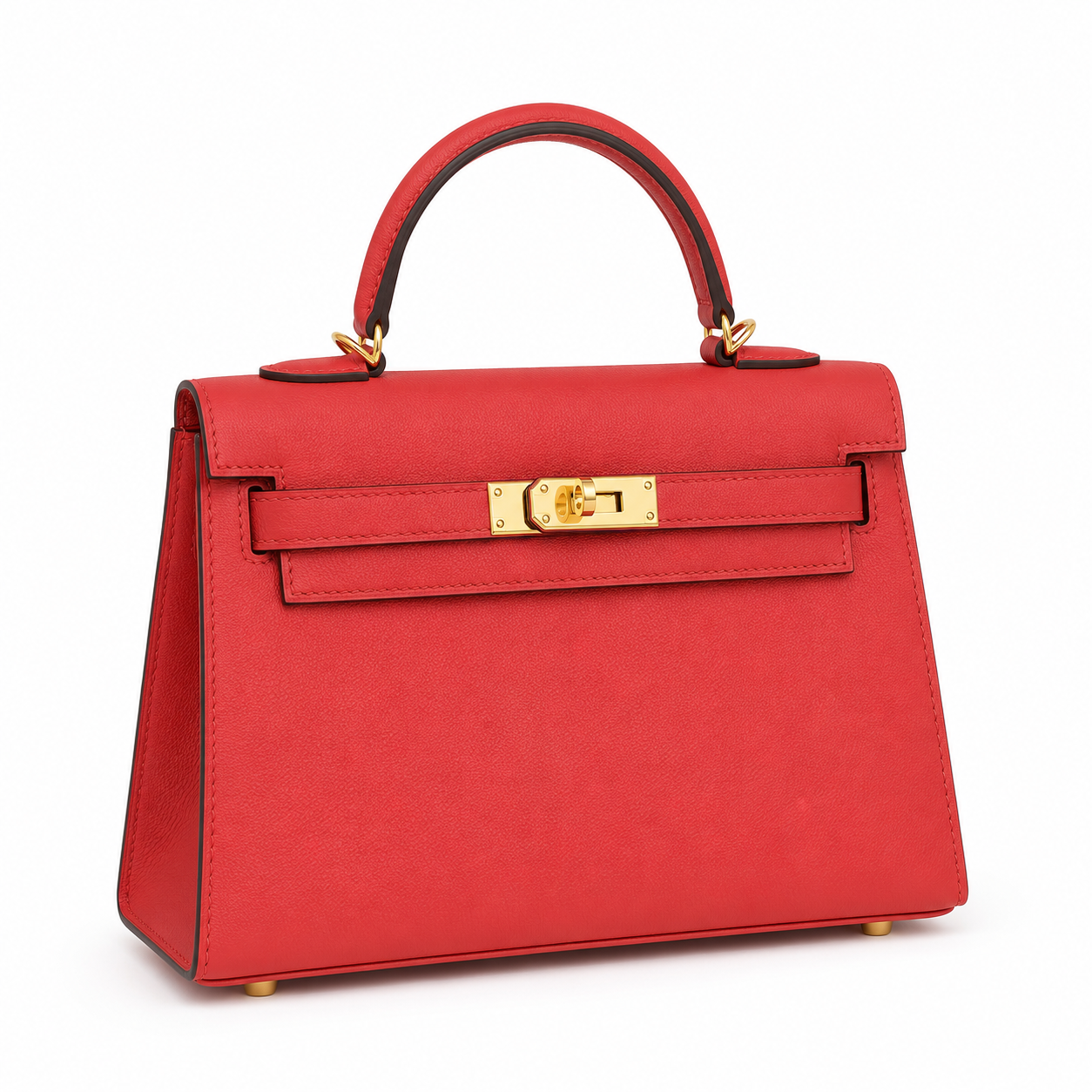 Maison Azraa Mini sac en cuir grainé – Rouge