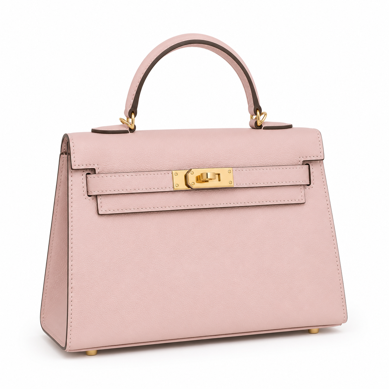 Maison Azraa Mini sac en cuir grainé – Rose Clair