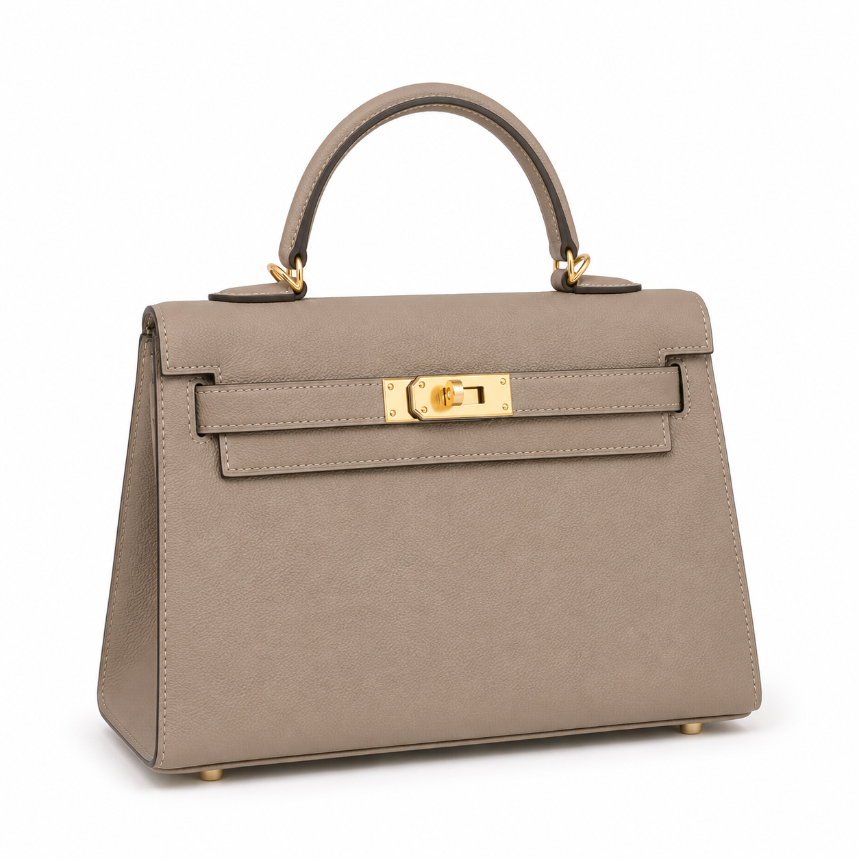 Maison Azraa Mini sac en cuir grainé – Gris clair