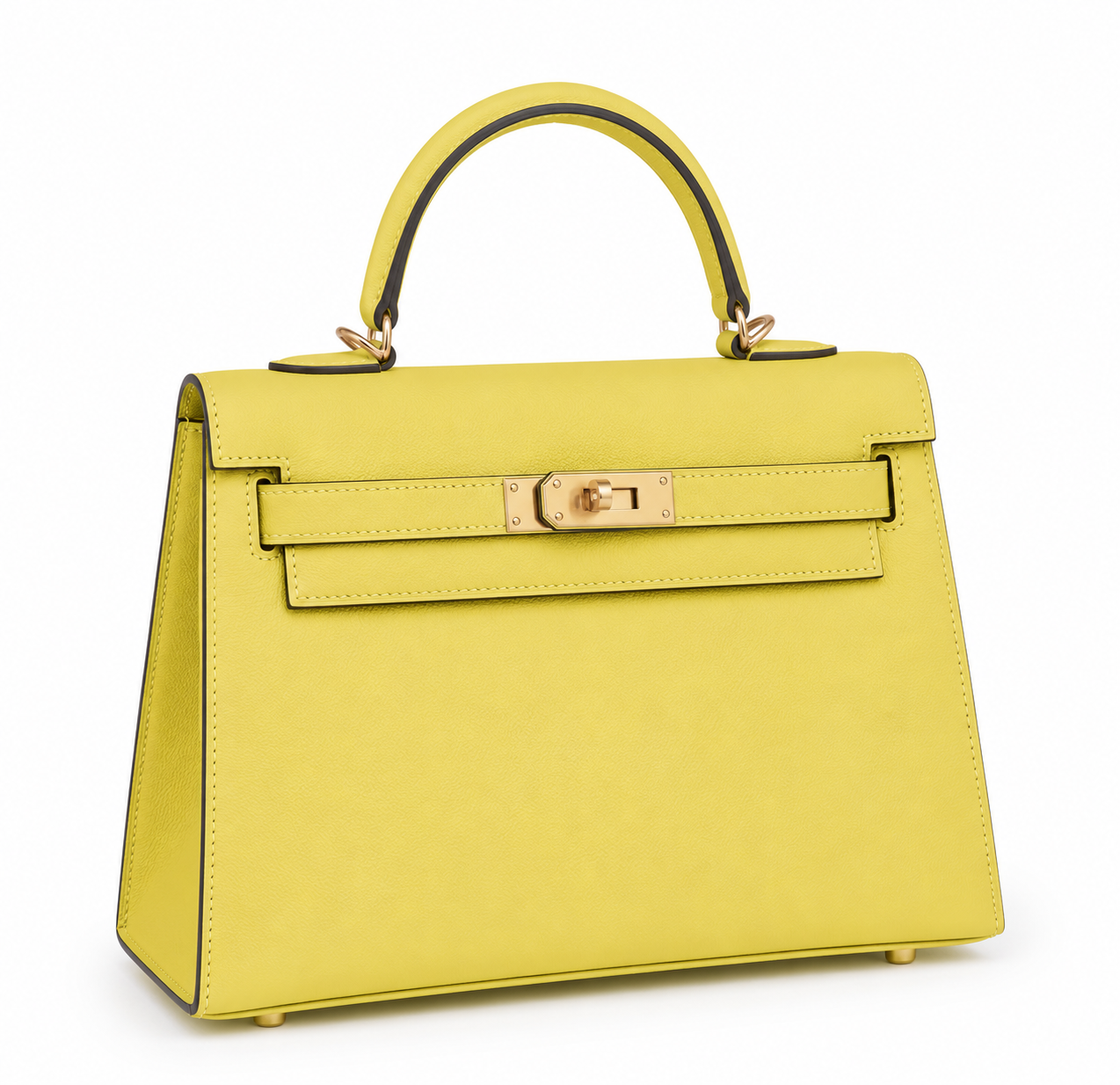 Maison Azraa Mini sac en cuir grainé – Jaune